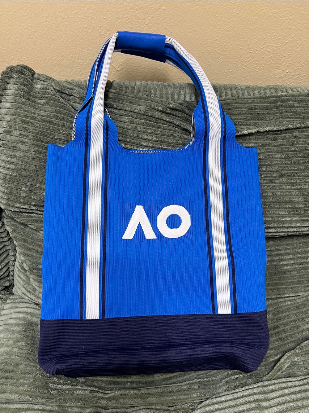 AO Blue Tennis Tote Bag with Plush Charm